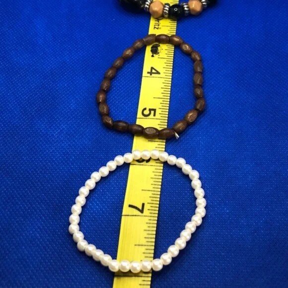 BOHO Beaded Stretch Bracelets Set of 3 - Picture 5 of 6